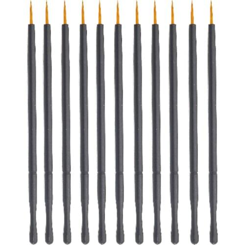 10/20Pcs Reusable Gel Liner Black Handle Nail Art Brushes Painting Pen Disposable Eyeliner Brushes Beauty Makup Tools