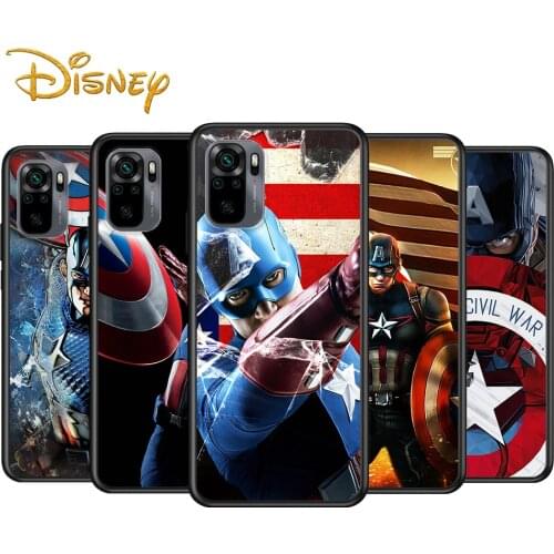 Captain America Marvel for Xiaomi Redmi Note 10 10S 9 9T 9S 9Pro Max 8T 8Pro 8 7 6 5 Pro 5A 4X 4 Soft Black Phone Case