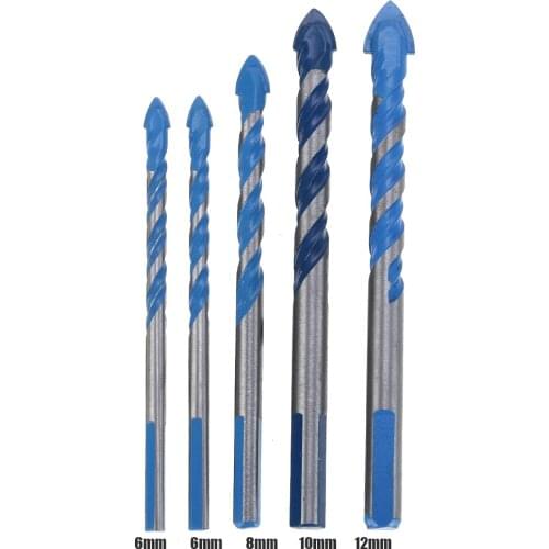 5pcs Alloy HSS Twist Drill Bits Set 6/8/10/12mm Electric Drill Hole Opener Grooving Cutter Wood Carpenter Ceramic Tile Drill Bit
