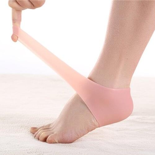 1 Pair Transparent Silicone Moisturizing Gel Heel Sock Cracked Foot Skin Gel Care Support Protector Socks Peds