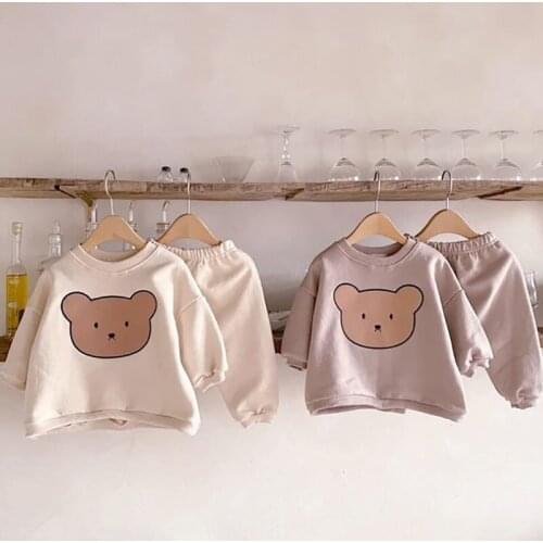 MILANCEL 2021 Autumn New Baby Clothing Set Toddler Girls Hoodie Suits Bear Head Infant Boys Outfit