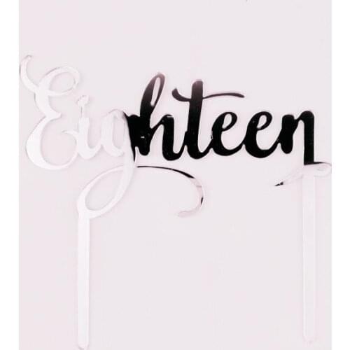 New Baby Shower Number Eighteen Acrylic Cake Topper 18 Birthday Cake Topper for Anniversary 18th Birthday Party Cake Decorations