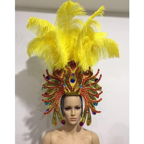 Feather clothing Stage performance catwalk carnival Headdress flower pubs party Mens wear womens clothing Pharaoh cleopatra