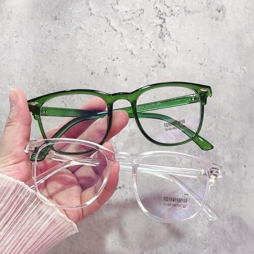 Vintage Glasses Women Men Anti Blue Light Clear Frame Glasses Green Optical Eyeglasses Transparent Lens Spectacle Frame Unisex
