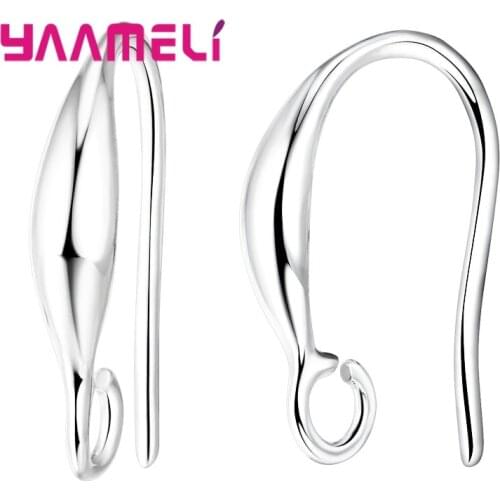 Wholesale 925 Sterling Silver 10 PCS/Lot Silver/White Gold Earrings Hooks Jewelry Accessories Free Shipping Jewelry Fingdings