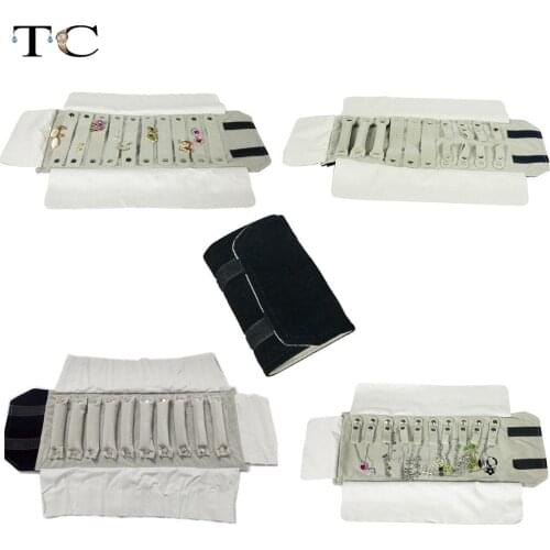 Portable Small Roll Jewelry Bag Necklace Velvet Ring Rolls Up Daily Jewelry Storage Business Pouch