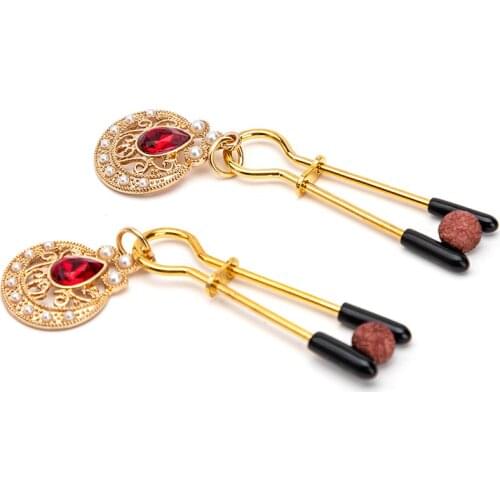 Sexual Toy Adult Nipple Piercing Torture Pearl Metal Sexy Nipple Clip Nipple Training Breast Stimulation Tease High-endNipple