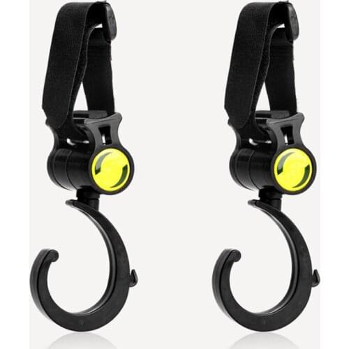 Super Bearing Stroller Hook 2pc/set ABS 360 degree Rotation Hooks baby Pram Stroller Pushchair Cart Hook Storage Bag