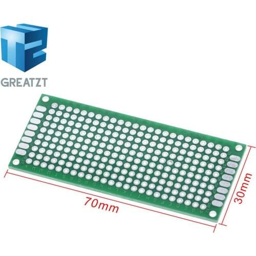 GREATZT 3x7 cm PROTOTYPE PCB 2 layer 3*7cm panel Universal Board 2.54MM Green