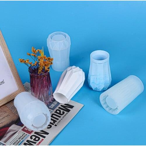Vase Crystal Epoxy Resin Mold Flowerpot Plant Pot Silicone Mould DIY Crafts Home Decorations Casting Tools