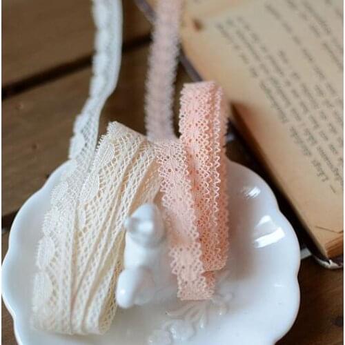 10 Meters 10mm/12mm Orange Pink Beige 100% Cotton Crocheted Lace Applique Trim Sewing Fabric Lace DIY Craft