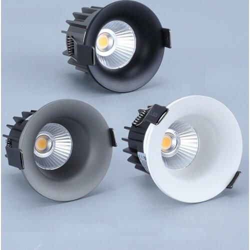 High quality round Dimmable recesse LED Downlights 7W 9W 12W COB LED Ceiling Lamp Spot Lights AC110-220V Indoor Lighting