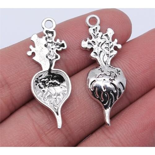 WYSIWYG 10pcs 34x12mm Antique Silver Color Radish Charms Pendant For Jewelry Making DIY Jewelry Findings