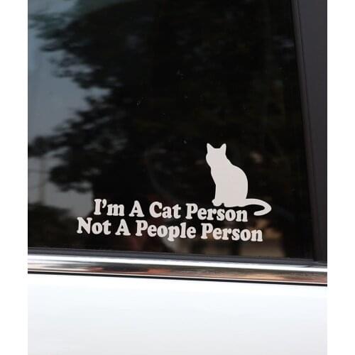 ZTTZDY 18.6*9.7CM Car Sticker Im A Cat Person Not A People Person Vinyl Decal Black/Silver ZJ4-0100