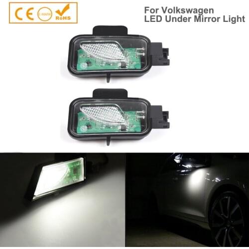 2pcs White Led Under Side Mirror Light Puddle Lamps For VW Passat B8 3G2 Variant Alltrack 3G5 Arteon 3H7 Super Bright Error Free