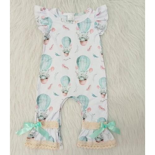 High quality baby kids short sleeve romper hot air balloon pattern summer children romper