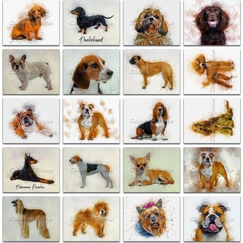 New Diamond painting Animals Dog puppy teddy bulldog doberman chihuahua 5D DIY Full Square Drill embroidery 3D Round mosaic 1005