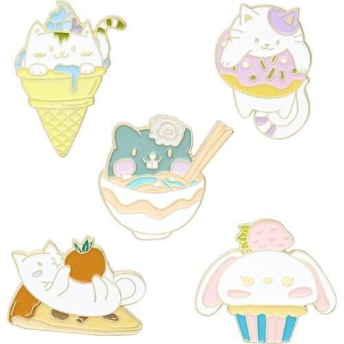 Anime Badges Enamel Brooches Pins On Backpack Womens Cat Decorative Badges Enamel Pin Brooch For Women Cute Art Brooches Badges