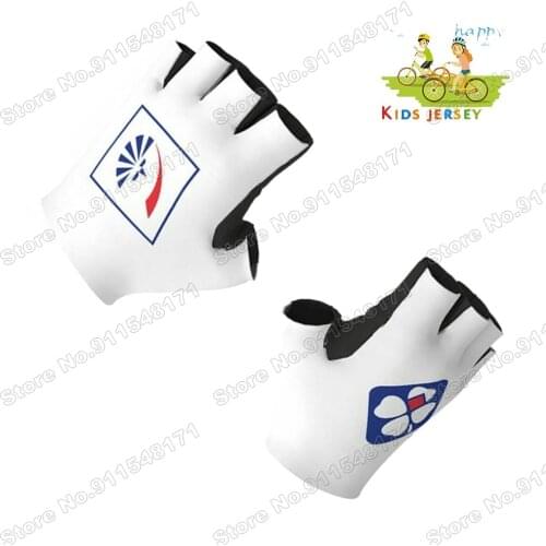 Kids Fdj Team 2021 Cycling Gloves Boys Girls Bike Gloves Children MTB Road Bicycle Jersey Gel Half Finger Glove