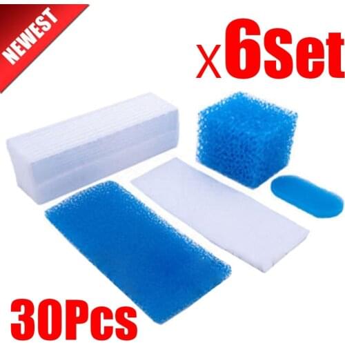 30pcs/6set for Thomas Twin Genius Kit Hepa Filter for Thomas 787203 Vacuum Cleaner Parts Aquafilter Genius Aquafilter Filters