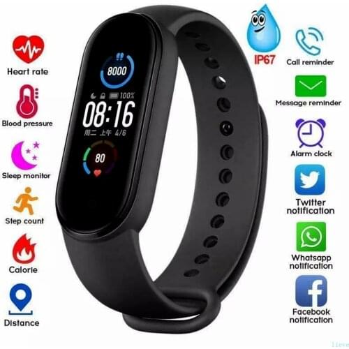 M5 Men Women Fitness Tracker Sports Smart Watch Bracelet Heart Rate Blood Pressure Monitor Health Wristband Bluetooth Smart Band