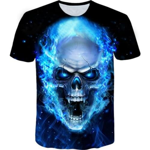 Summer 2021 Latest Horror Skull T Shirt 3d Printed Punk Rock Mens T-shirt O-neck Hip Hop Best-selling Short Sleeve Men Clothing