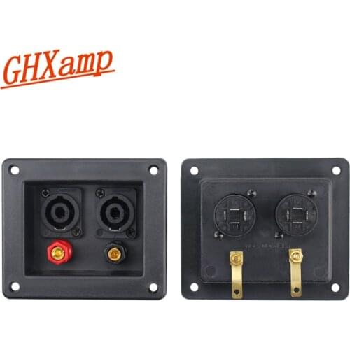 GHXAMP Speaker Square Junction Box ABS Dual Socket Four core Red Black Terminals 76x60 audio professional Seat Accessories 2PCS