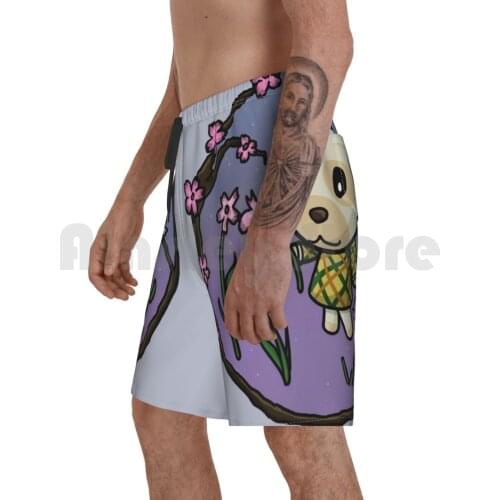 Goldie From Animal Beach Shorts Men Beach Pants Swim Trunks Animal Marshal Acnl Coffee Sulky Wild Word New Leaf