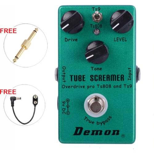Demon FX TS808 Tube Screamer Overdrive Pro Vintage Electric Guitar Effect Pedal 2 in 1 Overdrive And True Buypass Distortion