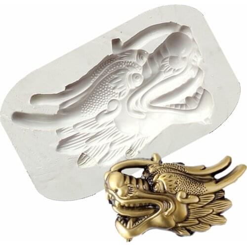 Chinese Dinosaur Dragon Pattern Silicone Fondant Cake Decorating Mold Childrens Birthday Chocolate Paste Sugar Craft Mould15147