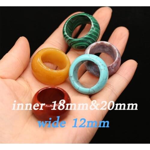 Natural Stone Rings Blue Sand Yellow Jades Crystal Rings for Charms Jewelry Christmas Gifts For Women man