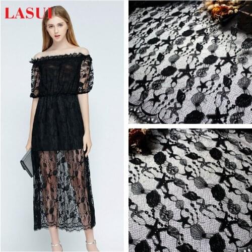 LASUI 2017 new 1.5m*3m=1 lot Ocean kingdom eyelashes French lace fabric DIY high - end clothing dress curtains sewing C0152