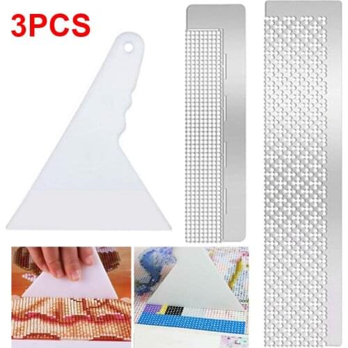 3pcs/set 5D Diamond Painting Ruler Fix Tools Stainless Steel Easy Adjustment Corrector For Craft DIY Drawing Accessories