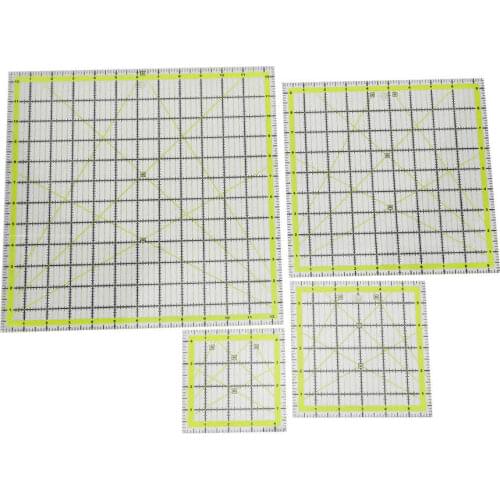 4Pcs Quilting Ruler Patch&work Garment Tailor Inch Scale Angle Acrylic Double Color Grid Sewing Rulers Accessories
