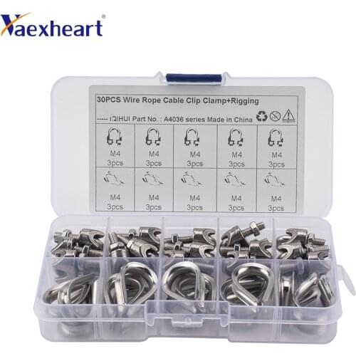 M4 cable clamps wire ropes and ropes marine quality rust free steel wear boat sleeve clip 304 Stainless Steel