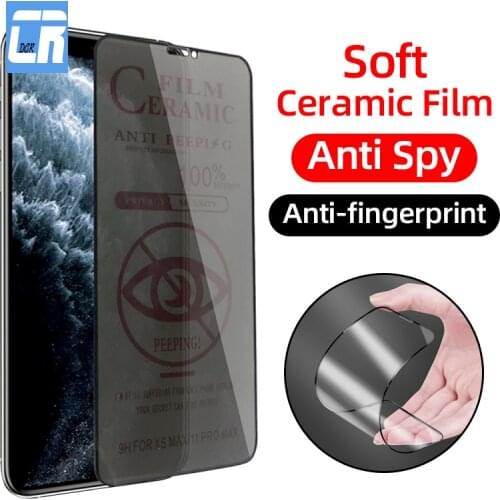 Privacy Matte Anti fingerprint Soft Ceramic Film for iPhone 7 8 6S Plus Screen Protector On iPhone X 11 12 Pro XS MAX XR SE Film
