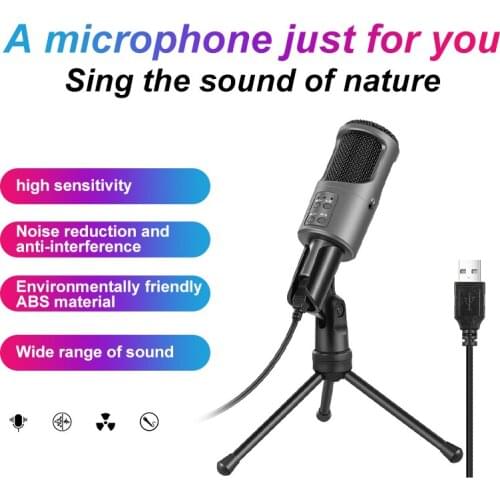 New USB Microphone PC condenser Microphone Vocals Recording Studio Microphone MIC for YouTube Video Skype Chatting Game Podcast