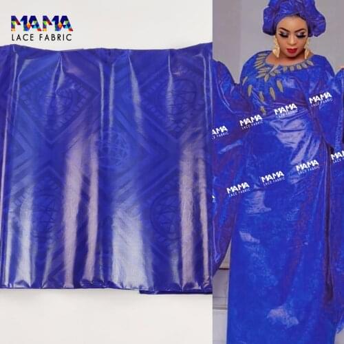 New Arrival Guinea Brocade Fabric 100% Cotton Royal Blue Bazin Riche 2021 African Bazin Riche Fabric Top Quality 5 yard