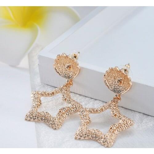 New Arrival Fashion Classic Geometric Women Dangle Earrings Asymmetric Earrings of Star Female Korean Jewelry