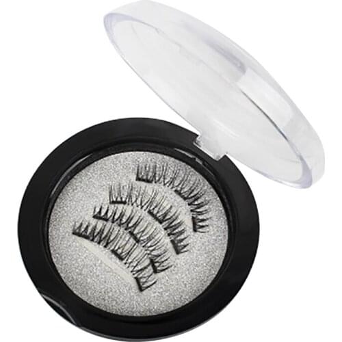 Quantum magnetic eyelashes single/double/triple magnet eyelashes hand-woven European and American makeup magnet false eyelashes