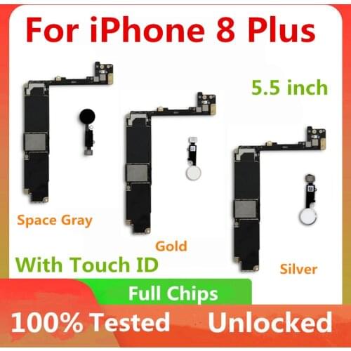 Official Version For iPhone 8 Plus Logic Board Motherboard With / no Touch ID 64GB 256GB Mainboard Support IOS Updated 4G LTE