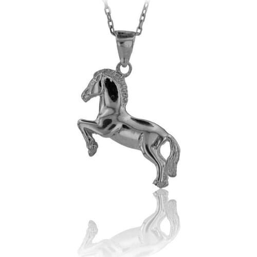 Horse Necklace 925 Sterling Silver Equestrian Necklace