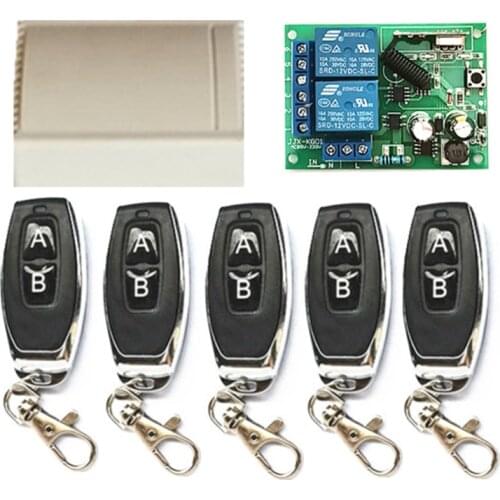 433MHz wireless 2 channel AC 110V 220V. Relay receiver and 1527 learning code RF transmitter remote control switch for garage do