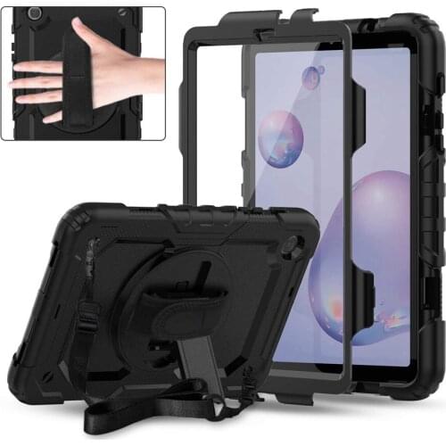 Hand Strap 360 Rotatable Kickstand Rugged Protective Case with screen protector for Samsung Galaxy Tab A 8.4 2020 SM-T307/T307U