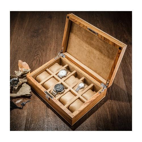 Luxury 5/10-Grid Original African Pear Wood Watches Storage Box Brand Wooden Watches Trinket Jewelry Gift Case Boxes MSBH007a