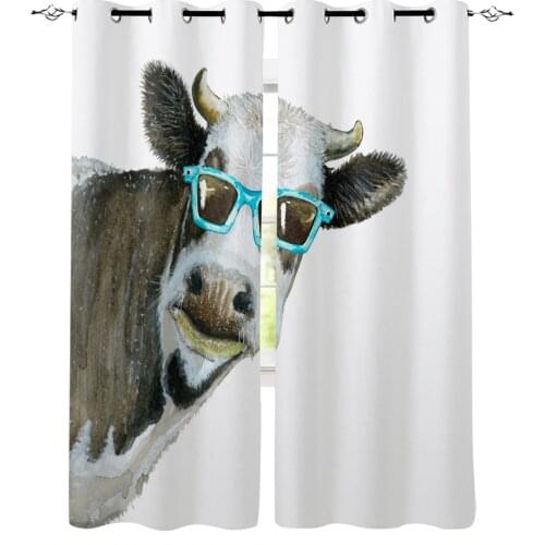 Cattle Sunglasses Cattle White Blackout Curtains For Living Room Bedroom Window Treatment Blinds Drapes Kitchen Curtains