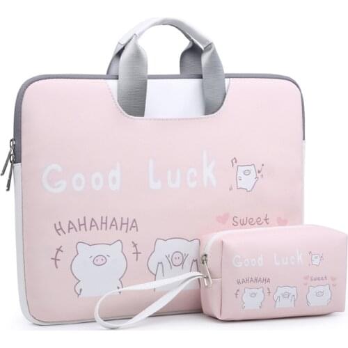 Cute Pig Laptop Bag for Macbook Air Pro Retina 11 12 13 15 Inch Notebook Cover Handbag For Lenovo HP Xiaomi 14.1 15.6" Power Bag