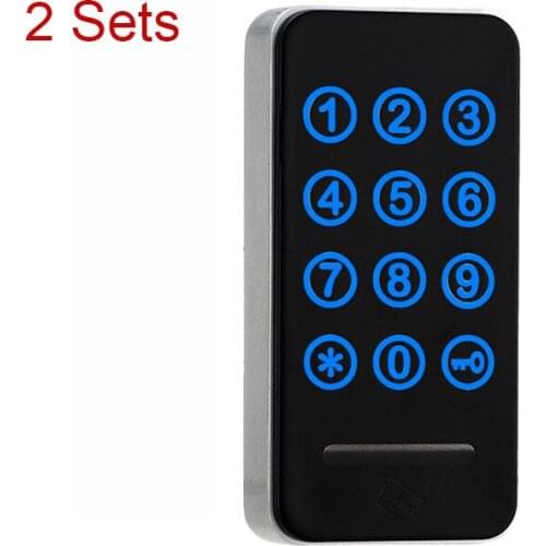 2 Sets Intelligent Electronic Cabinet Locker Touch Keypad Password EM Card Key for Home Swimming Sauna Pool Gym CL16006