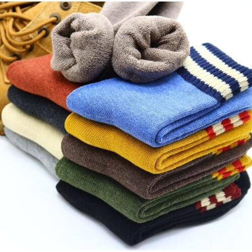 Winter New Womens Thick Warm Color Striped Wool High Quality Soft Fashion Cheap Cotton Socks Wholesale