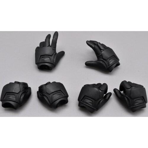 1/6 Soldier Model Black Gloves Mecha Fist Grip Gun Grip Handle Model Accessories for 12 inch action figure